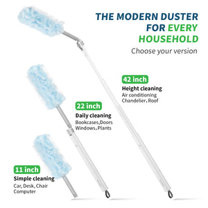 oshang Duster Heavy Duty 3.6 ft Extended Handle Dusting Kit - Multi-Surface Cleaning | Home, Office, Furniture, Ceiling Fan | Powerful Dust Removal | Feather Dusters (1 Duster + 12 Refills)