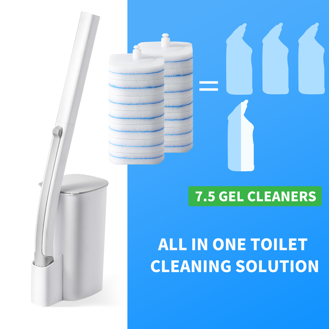 W Home Toilet Wand Disposable Refills, Cleaning Fluid Filled