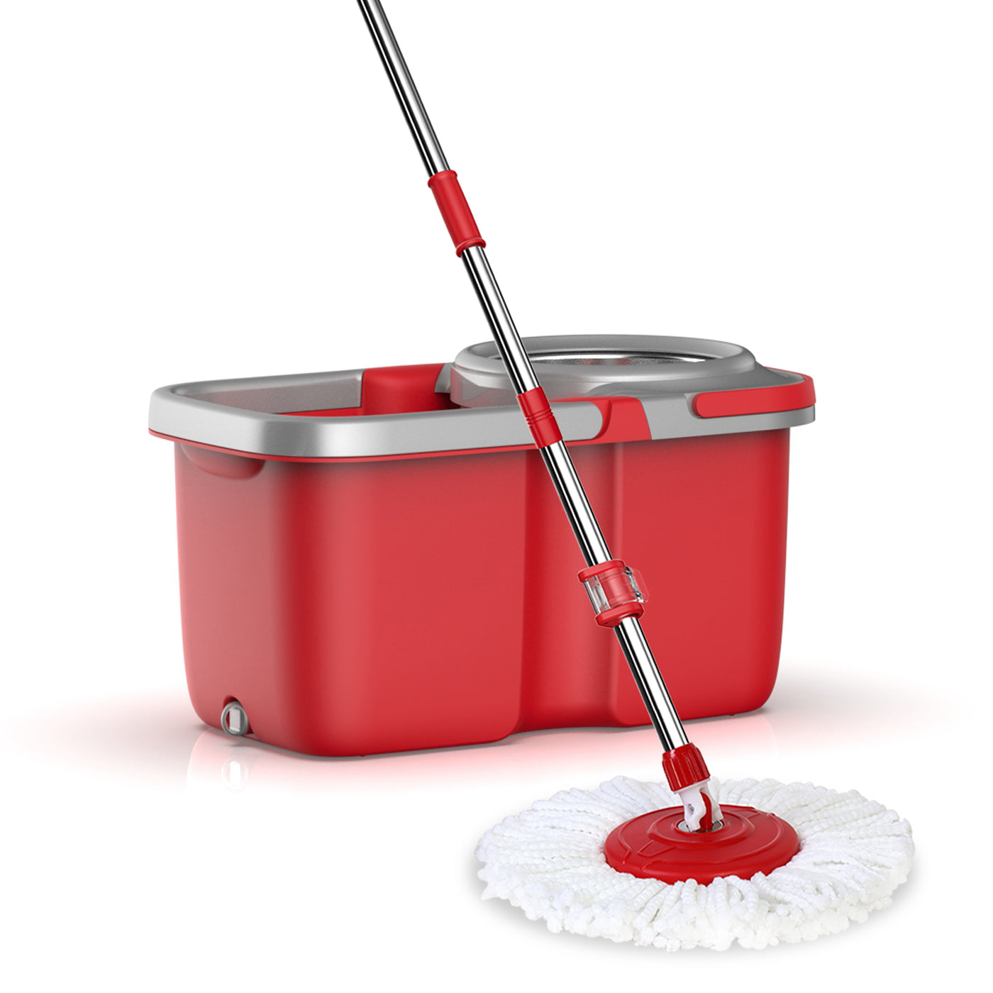 Spin Mop Bucket, 360 Spin Mop and Bucket System with 3 Mop Heads, Stainless Steel Spin Bucket Mop for Floor Cleaning